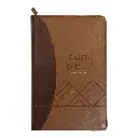 Biblia Reina Valera 1960 tamaño manual letra grande 12 puntos- Imitación Piel café/café rectángulos con cierre y con índice. Colección Excelencia.