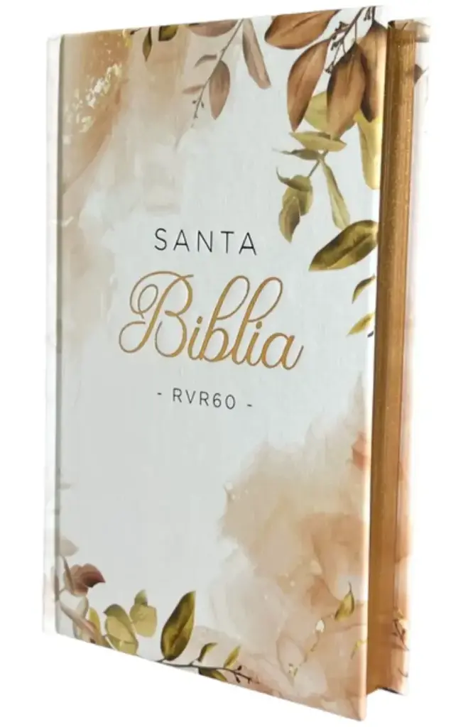 Biblia RVR60 Tamaño manual Letra grande Flores de otoño, pasta dura