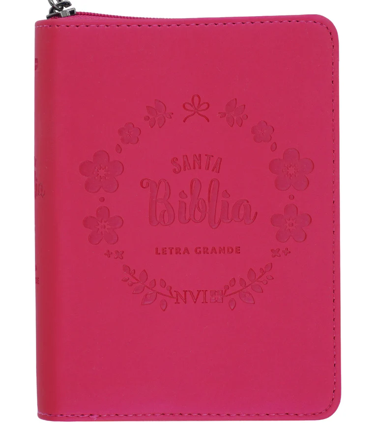 Biblia NVI Letra Grande, Tamaño Bolsillo – Zipper - Fucsia Tornasolado