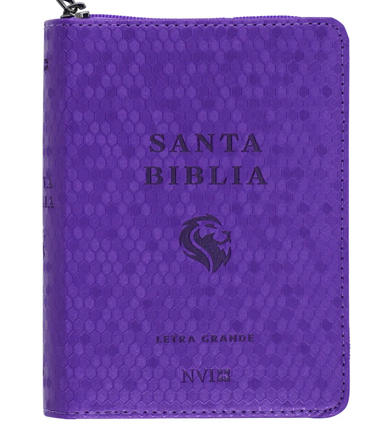 Biblia NVI Letra Grande, Tamaño Bolsillo – Zipper - Panal Violeta