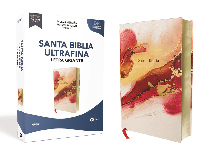 Biblia NVI,  Tapa dura/Tela Flores, Letra Gigante, Texto revisado 2022