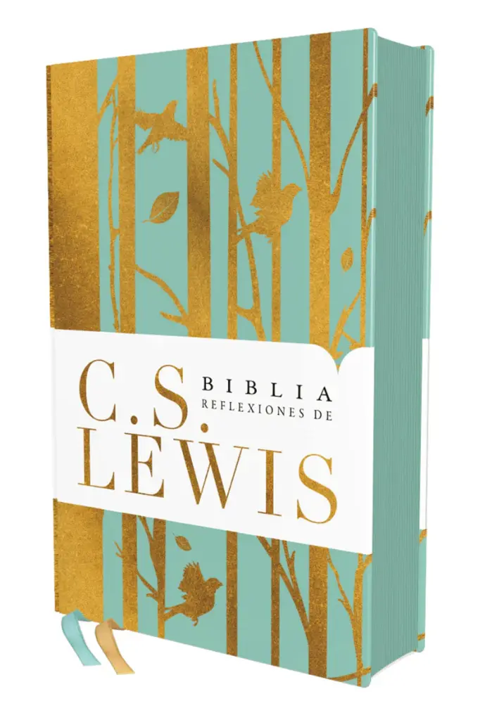 Biblia Reflexiones de C. S. Lewis, Tapa dura, Turquesa, Reina Valera Revisada, Interior a dos colores,