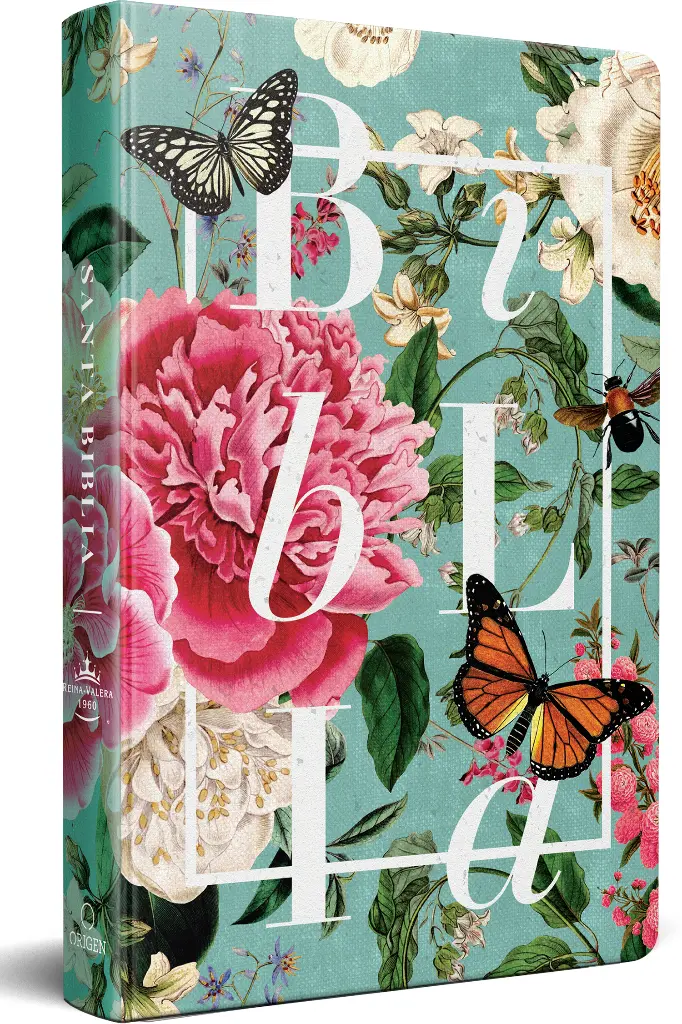 Biblia RVR 1960 letra grande tamaño manual, tapa dura Jardin de flores