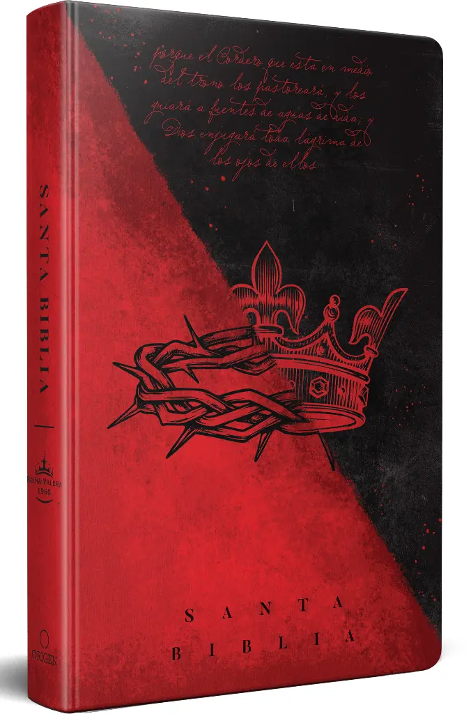 Biblia RVR 1960 letra grande tamaño manual, tapa dura doble corona