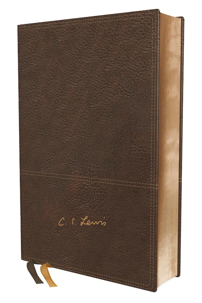 Reina Valera Revisada Biblia Reflexiones de C. S. Lewis, Leathersoft, Café, Interior a Dos Colores