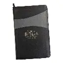Biblia Reina Valera 1960 tamaño manual letra grande 12 puntos Imitación Piel negro/gris con cierre y con índice. Colección bitono