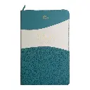 Biblia Reina Valera 1960 tamaño manual letra grande 12 puntos- Imitación Piel turquesa/blanco con cierre. Colección bitono