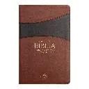 Biblia Reina Valera 1960 tamaño manual letra grande 12 puntos- Imitación Piel marrón/marrón con cierre. Colección bitono