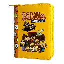 Biblia Reina Valera 1960 para niños Mi gran viaje. Tamaño bolsillo Imitación Piel naranja con cierre.