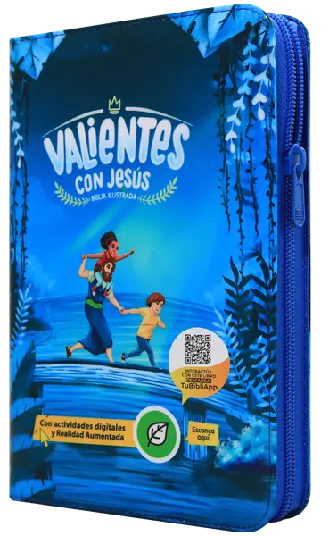 Biblia Infantil Reina Valera Contemporánea Mediana Letra Grande Vinil Azul QR Realidad Aumentada [RVC062PJRPZLG]