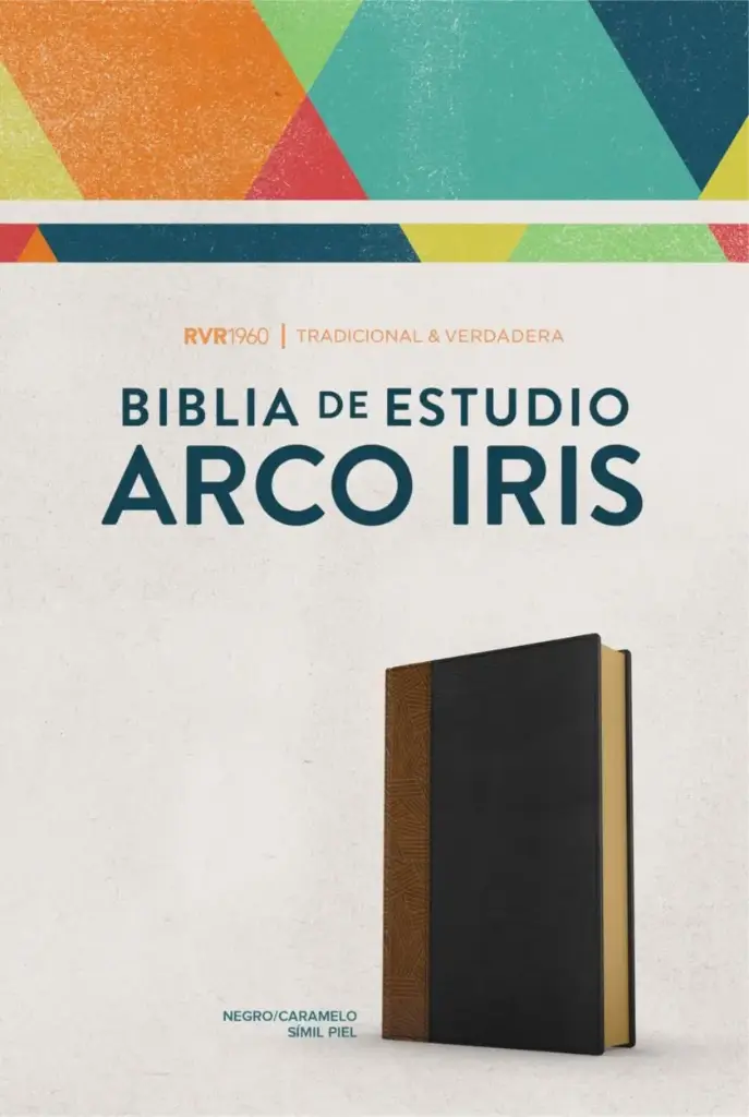 RVR 1960 Biblia de Estudio Arcoíris, tostado/negro símil piel