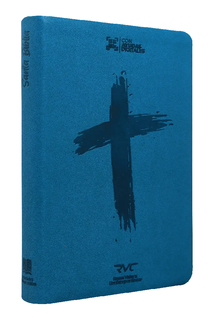Biblia Reina Valera Contempornea Mediana Letra Grande Imitacin Piel Agua Marina QR [RVC066cLG PJR]