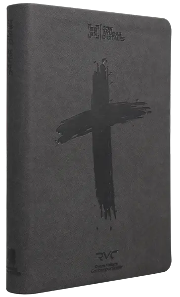 Biblia Reina Valera Contemporánea Mediana Letra Grande Imitación Piel Gris QR [RVC066cLG PJR]