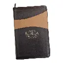 Biblia Reina Valera 1960 tamaño manual letra grande 12 puntos- Imitación Piel café/café con cierre y con índice. Colección bitono