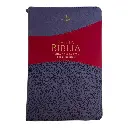 Biblia Reina Valera 1960 tamaño manual letra grande 12 puntos- Imitación Piel lila/morado con cierre y con índice. Colección bitono