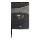 Biblia Reina Valera 1960 tamaño manual letra grande 12 puntos- Imitación Piel negro/gris con índice. Colección bitono
