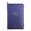 Biblia Reina Valera 1960 tamaño manual letra grande 12 puntos- Imitación Piel lila con cierre y con índice. Colección clásica