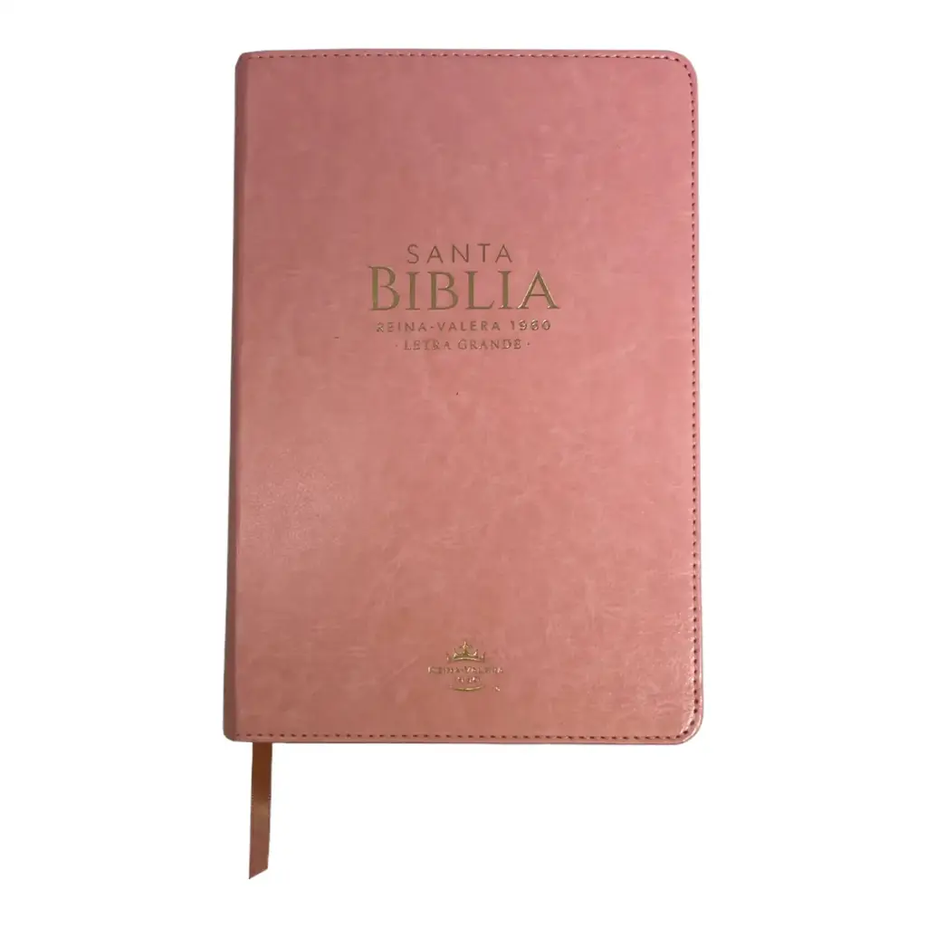Biblia Reina Valera 1960 tamaño manual letra grande 12 puntos- Imitación Piel rosa claro con índice. Colección clásica