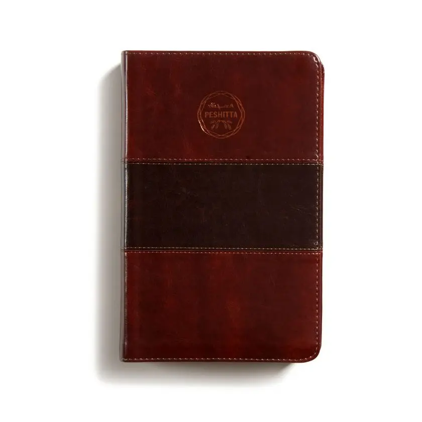 Biblia Peshitta, caoba duotono smil piel con ndice