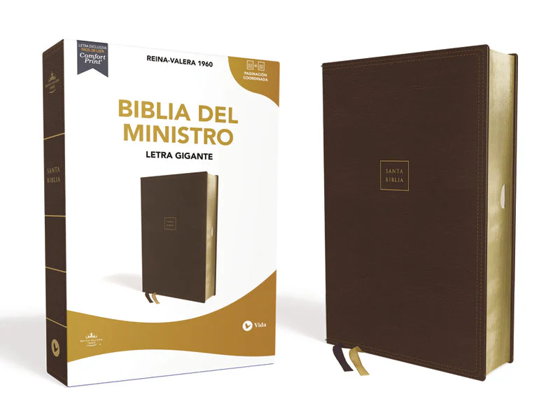 Reina Valera 1960 Santa Biblia del Ministro, Letra Gigante, Café, Interior a dos colores