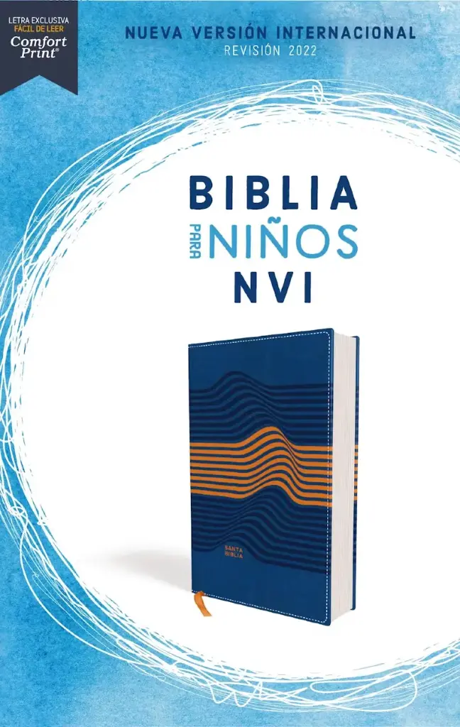 Biblia para Niños NVI, Texto revisado 2022, Leathersoft, Azul Naranja, Comfort Print