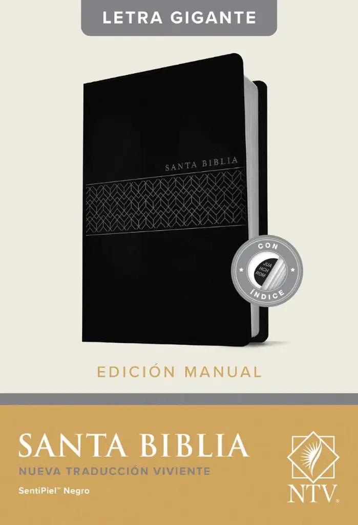 Santa Biblia NTV, Edición manual, letra gigante (SentiPiel, Negro, Índice, Letra Roja)