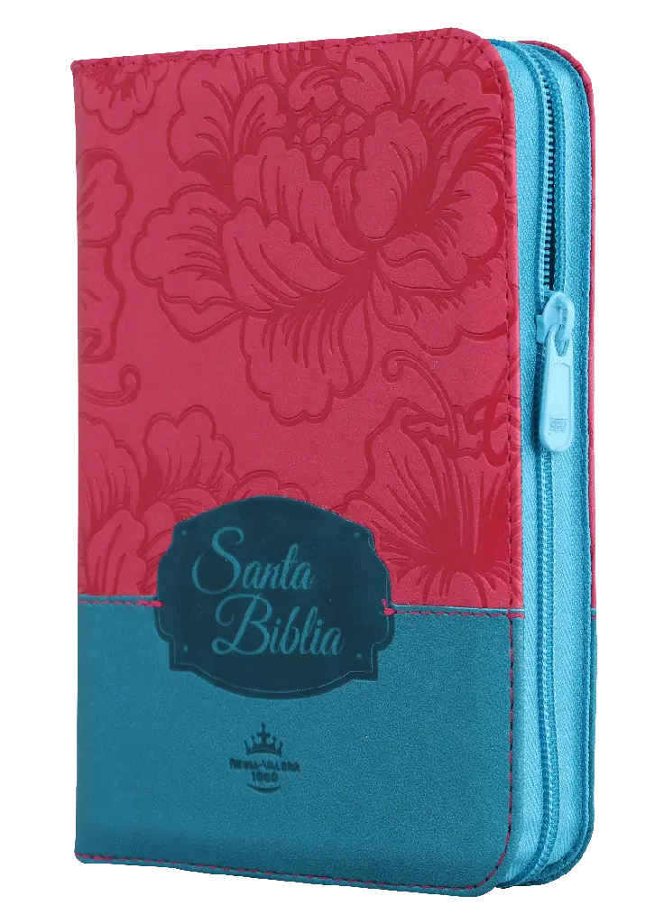 Biblia Reina Valera 1960 Chica Letra Mediana Imitación Piel Flores Fushia Azul Código QR [RVR045cZTILMPJR]