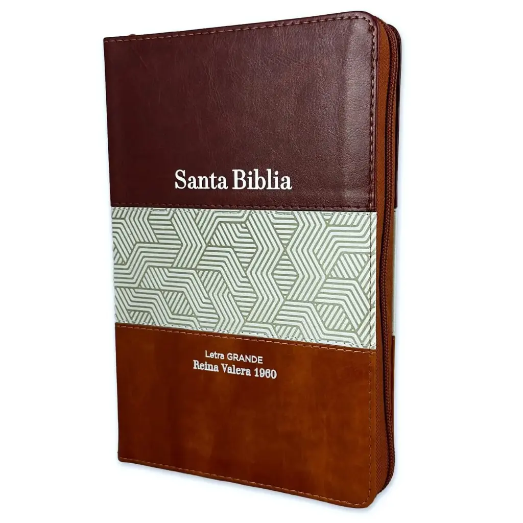 Biblia Letra Grande 12 Puntos Reina Valera 1960 Tricolor Beige Cierre Índice