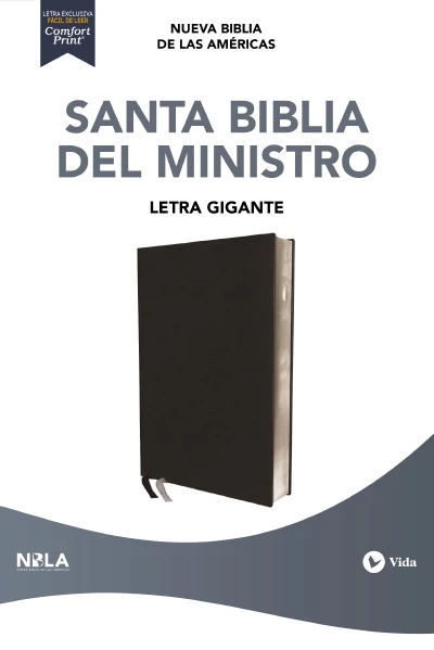 NBLA, Biblia del Ministro, Letra gigante, Leathersoft, Negra, Comfort Print