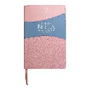 Biblia Reina Valera 1960 tamaño manual letra grande 12 puntos- Imitación Piel rosa/azul. Colección bitono