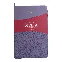 Biblia Reina Valera 1960 tamaño manual letra grande 12 puntos- Imitación Piel lila/morado con cierre. Colección bitono