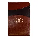 Biblia Reina Valera 1960 tamaño manual letra grande 12 puntos- Imitación Piel marrón/marrón con cierre. Colección bitono