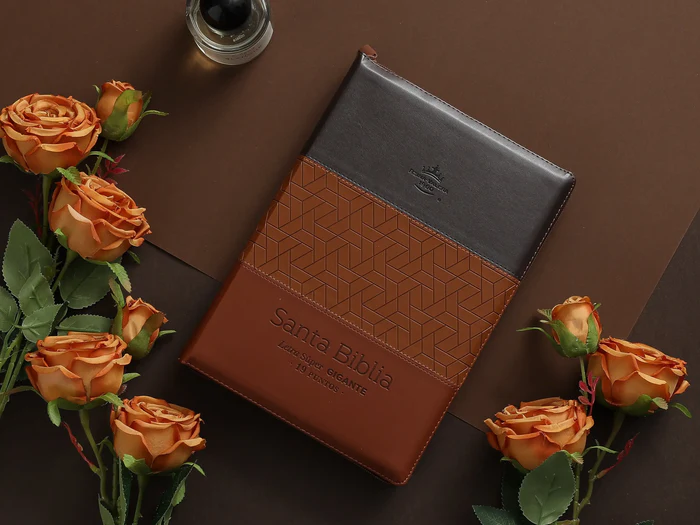 Biblia RVR60 095czti LSPG PJR Tricolor marrón/café oscuro/ café claro tamaño Súper Gigante