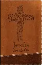Santa Biblia de Promesas RVR-1960, Jesús para todos, Letra Grande / Tamaño Manual, Piel especial, Café