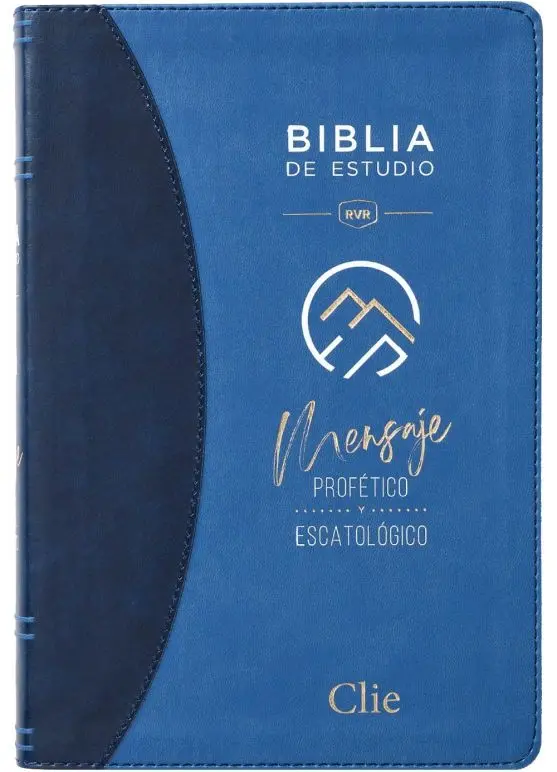 Reina Valera Revisada Biblia de Estudio del Mensaje Profético y Escatológico, Interior a Dos Colores, Azul