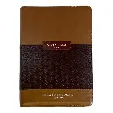 Biblia Reina Valera 1960, tamaño Súper Gigante (185x260 mm), Letra Súper Gigante 19 puntos. Imitación Piel café/café. Con cierre y con índice. Colección Abba Classic.