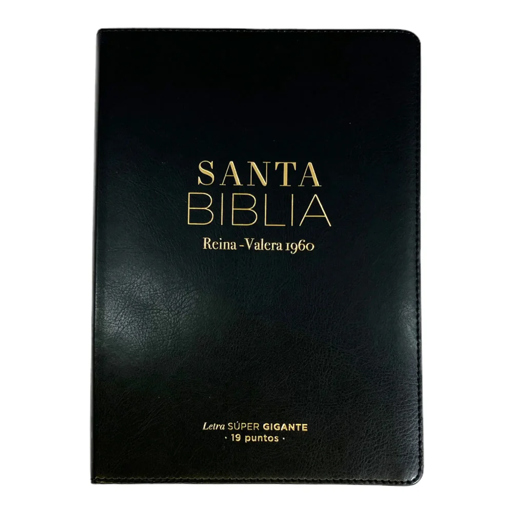Biblia Reina Valera 1960, tamaño Súper Gigante (185x260 mm), Letra Súper Gigante 19 puntos. Imitación Piel negra. Colección Clásica.