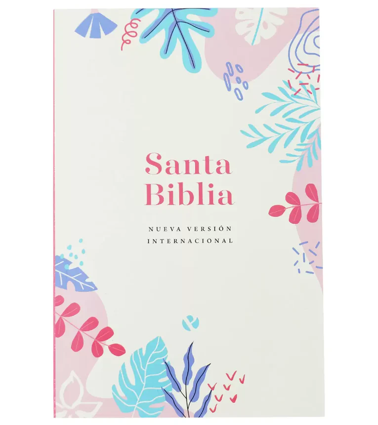 Biblia NVI – Ultrafina – Tapa rustica Crema/Flores