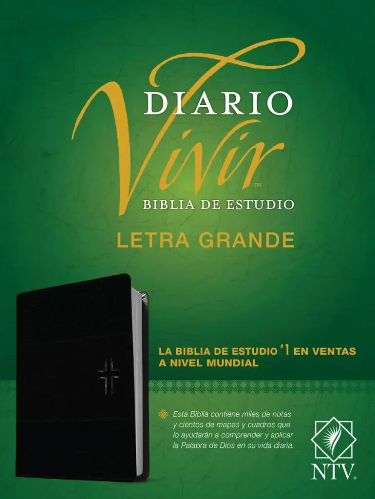 Biblia de estudio del diario vivir NTV, letra grande (SentiPiel, Negro/Ónice, Letra Roja)