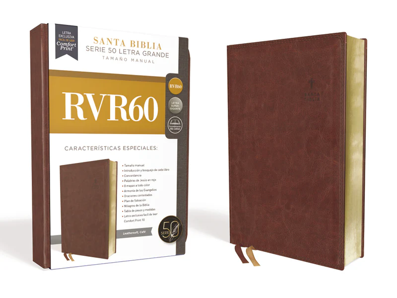 RVR60 Santa Biblia Serie 50 Letra Grande, Tamaño Manual, Café