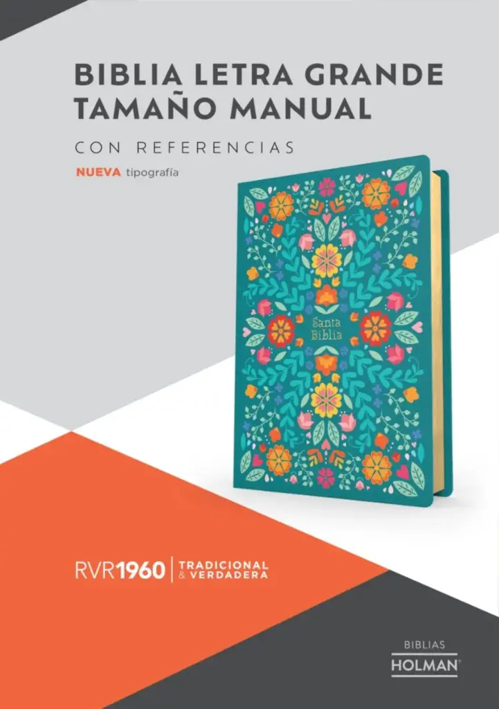 RVR 1960 Biblia letra grande tamaño manual, floreada símil piel (Edición 2023): Con referencias. Nueva tipografía