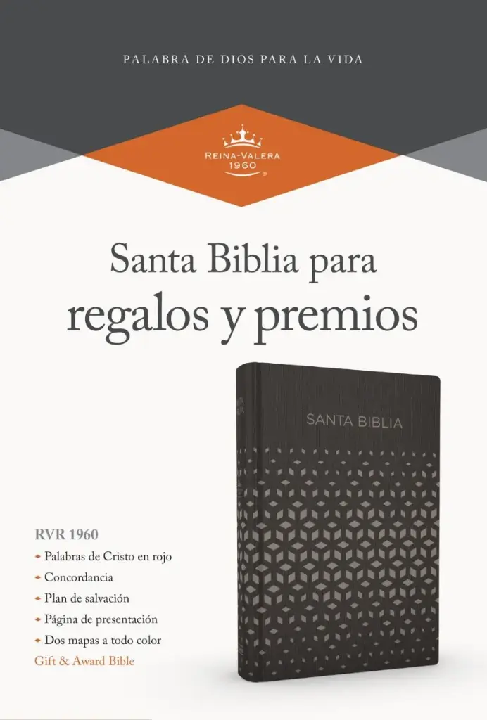 RVR 1960 Biblia para regalos y premios, negro/plata símil piel
