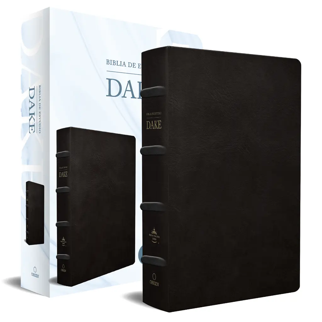 SANTA BIBLIA RVR60 ESTUDIO DAKE PIEL NEGRO