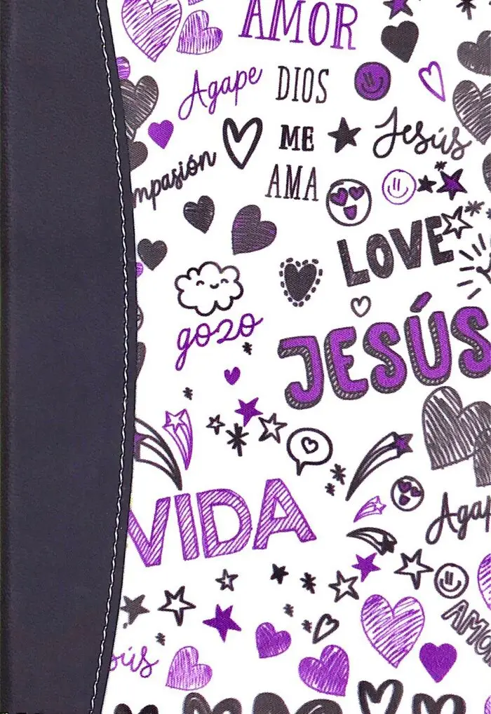 Biblia RVR60 Bolsillo Palabras de vida imitación piel y tela Lila con índice