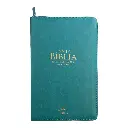 Biblia Reina Valera 1960 tamaño manual letra grande 12 puntos- Imitación Piel turquesa con cierre y con índice. Colección clásica