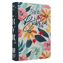 Biblia Reina Valera 1960 Mini Bolsillo Letra Chica Tapa Semiflexible  Flores Azul Tapa 2 [RVR.11ePJR-GPR:2]
