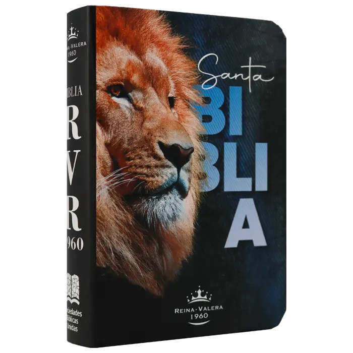 Biblia Reina Valera 1960 Mini Bolsillo Letra Chica Tapa Semiflexible Tapa 15 León Azul [RVR.11ePJR-GPR:15]