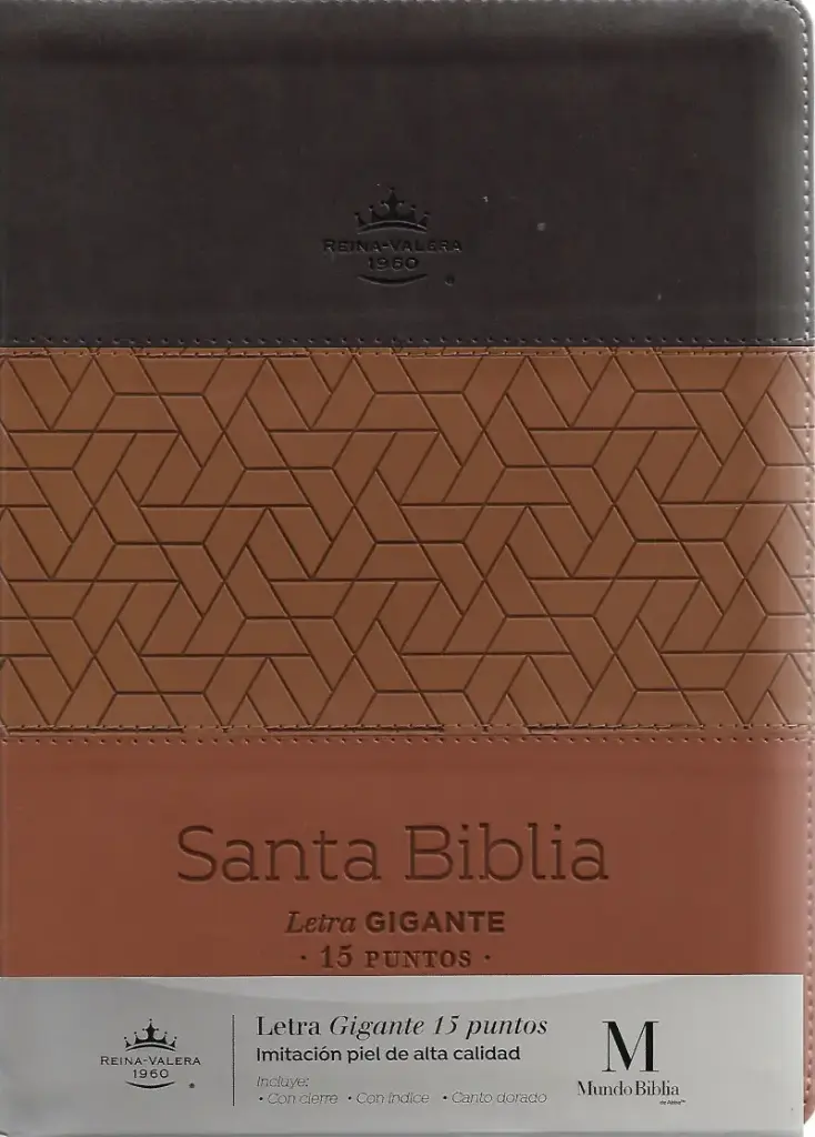 Biblia Letra Gigante 15 puntos RV1960 Tricolor Café