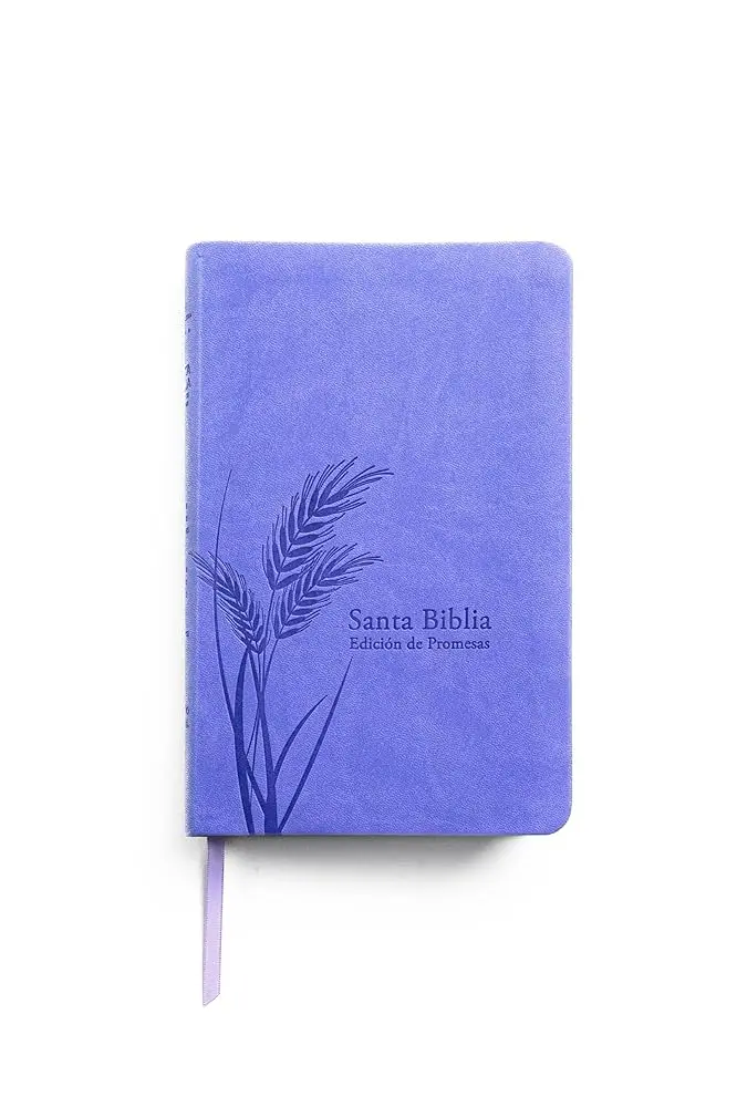 Santa Biblia de Promesas RVR-1960, Tamaño Manual, Letra grande, Piel especial, Lavanda
