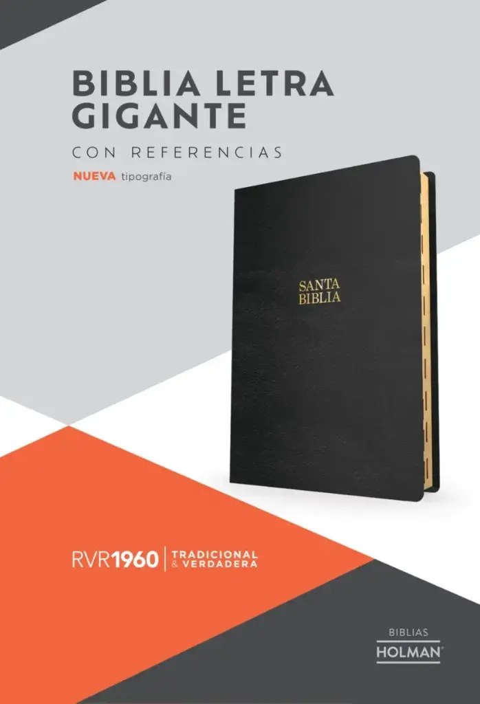 RVR 1960 Biblia letra gigante, negro piel fabricada con índice (Edición 2023)